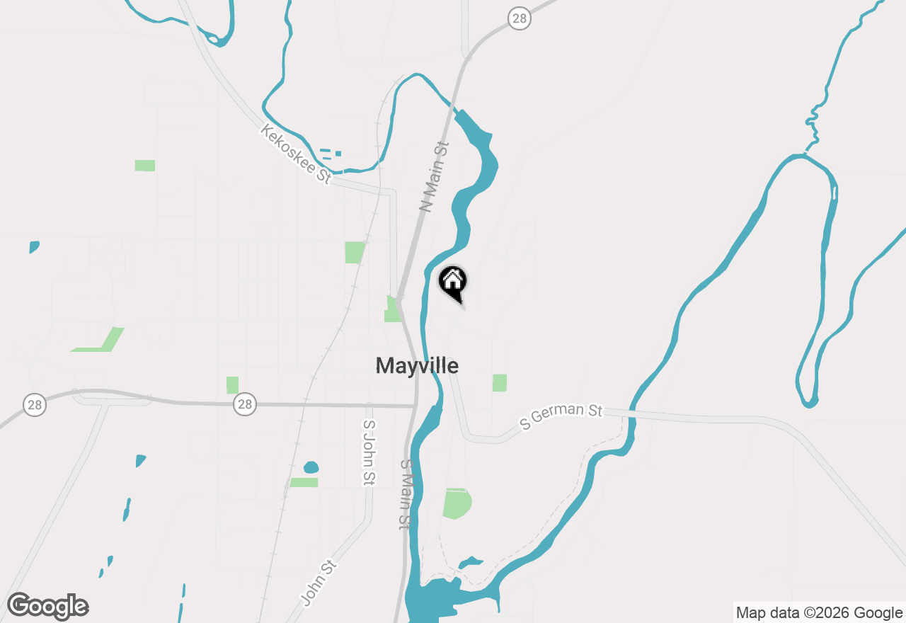 Map of 123 N German St, Mayville, WI 53050