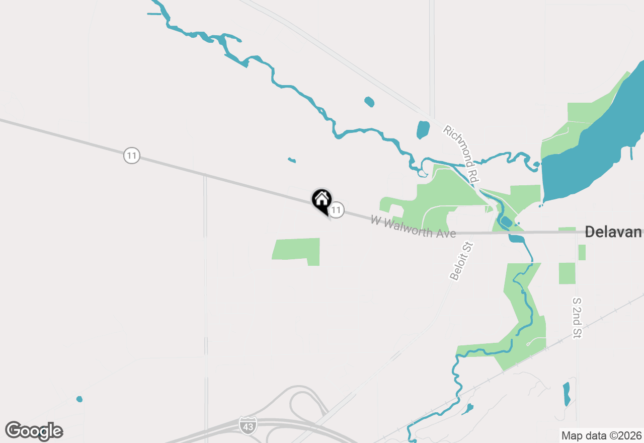 Map of 1218 Evergreen Dr, Delavan, WI 53115