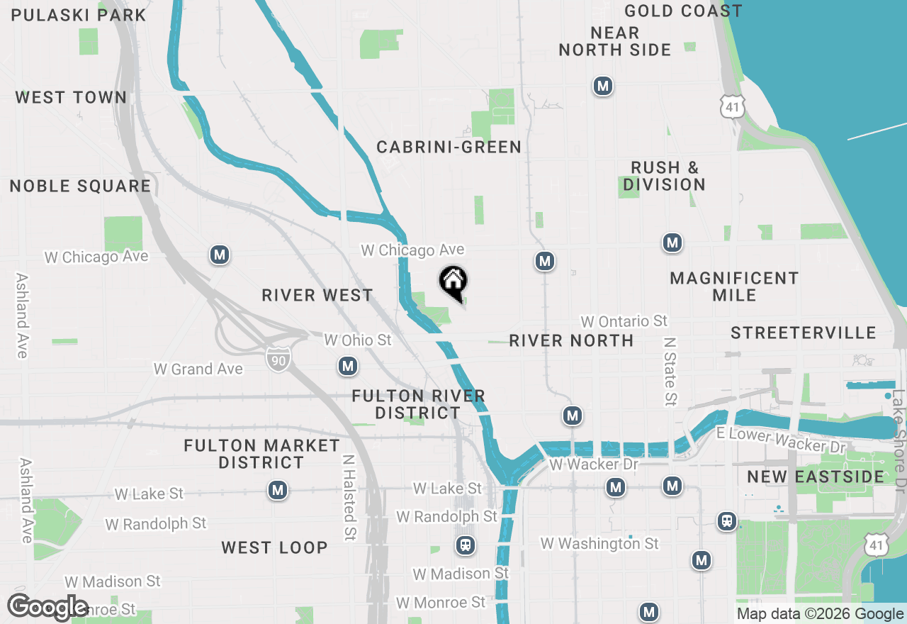 Map of 653 N Kingsbury Street #1405, Chicago, IL 60654