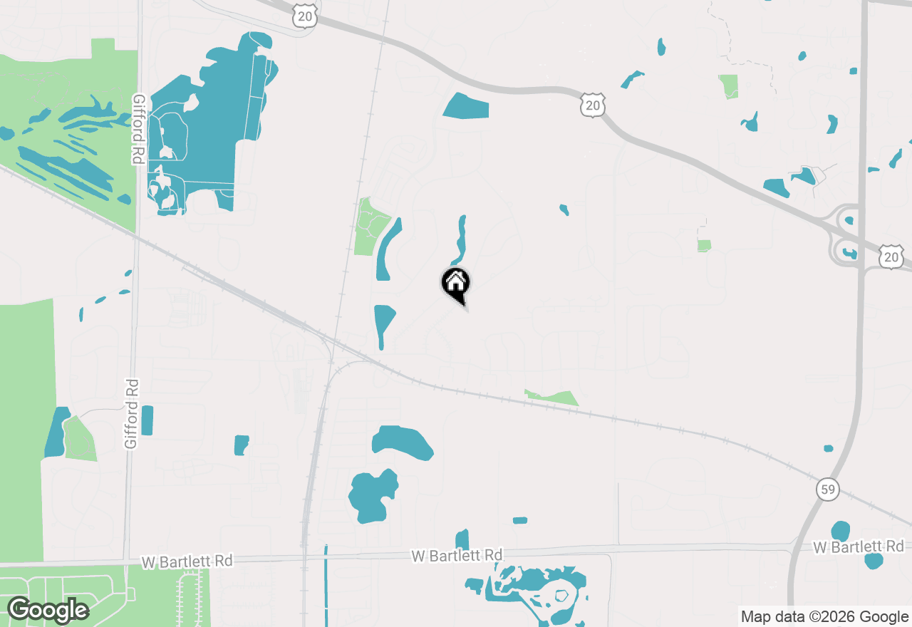 Map of 529 Rose Lane, Bartlett, IL 60103