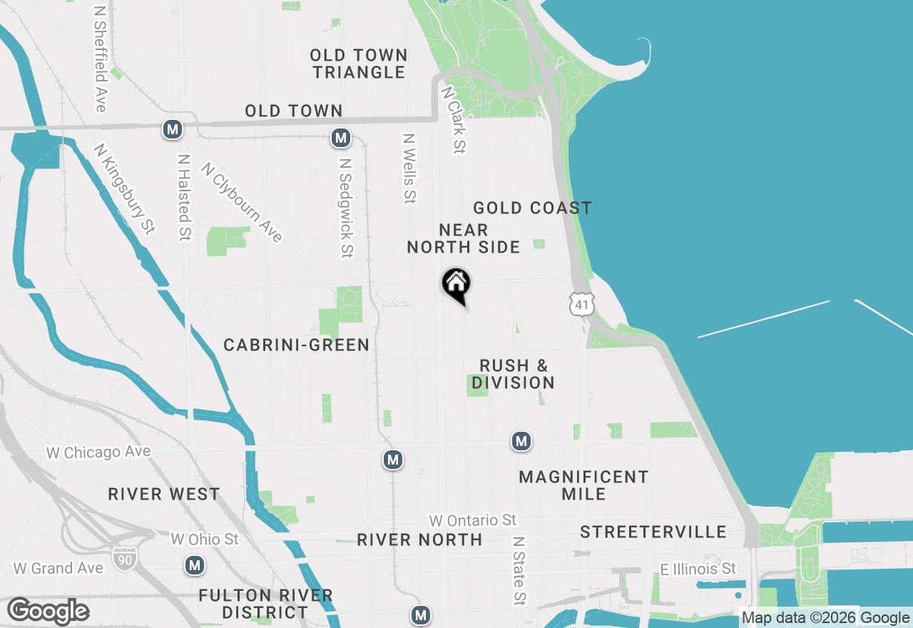 Map of 1122 N Clark Street #1402, Chicago, IL 60610
