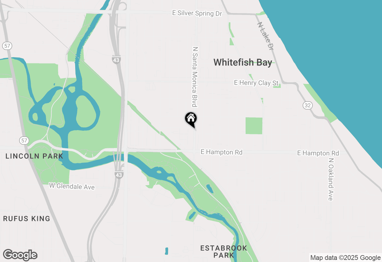 Map of 4919 N Santa Monica Blvd, Whitefish Bay, WI 53217