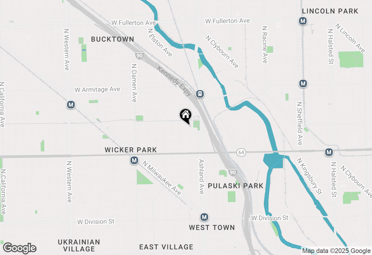 Map of 1735 N Paulina Street #212, Chicago, IL 60622