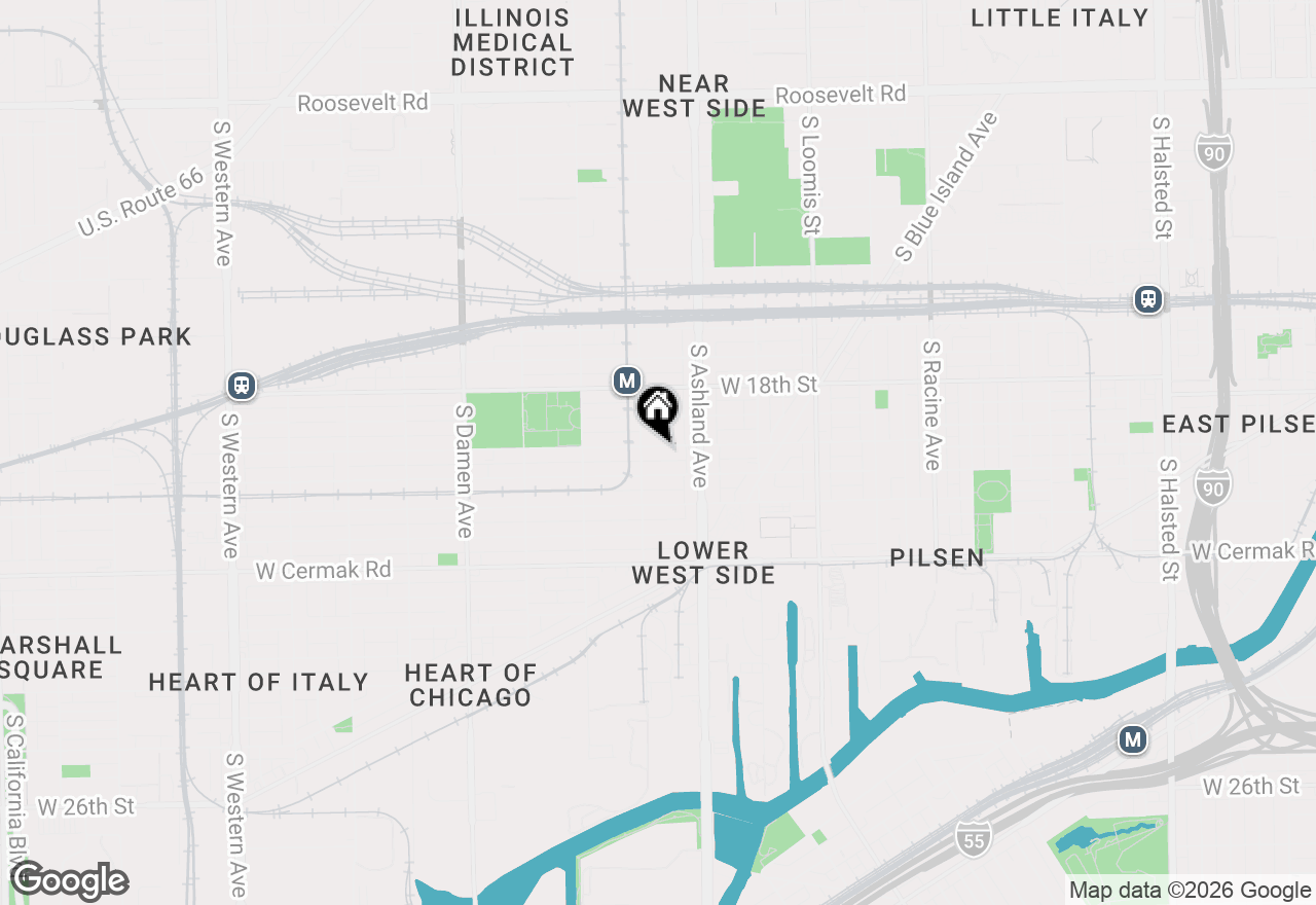 Map of 1643 W 19th Street, Chicago, IL 60608