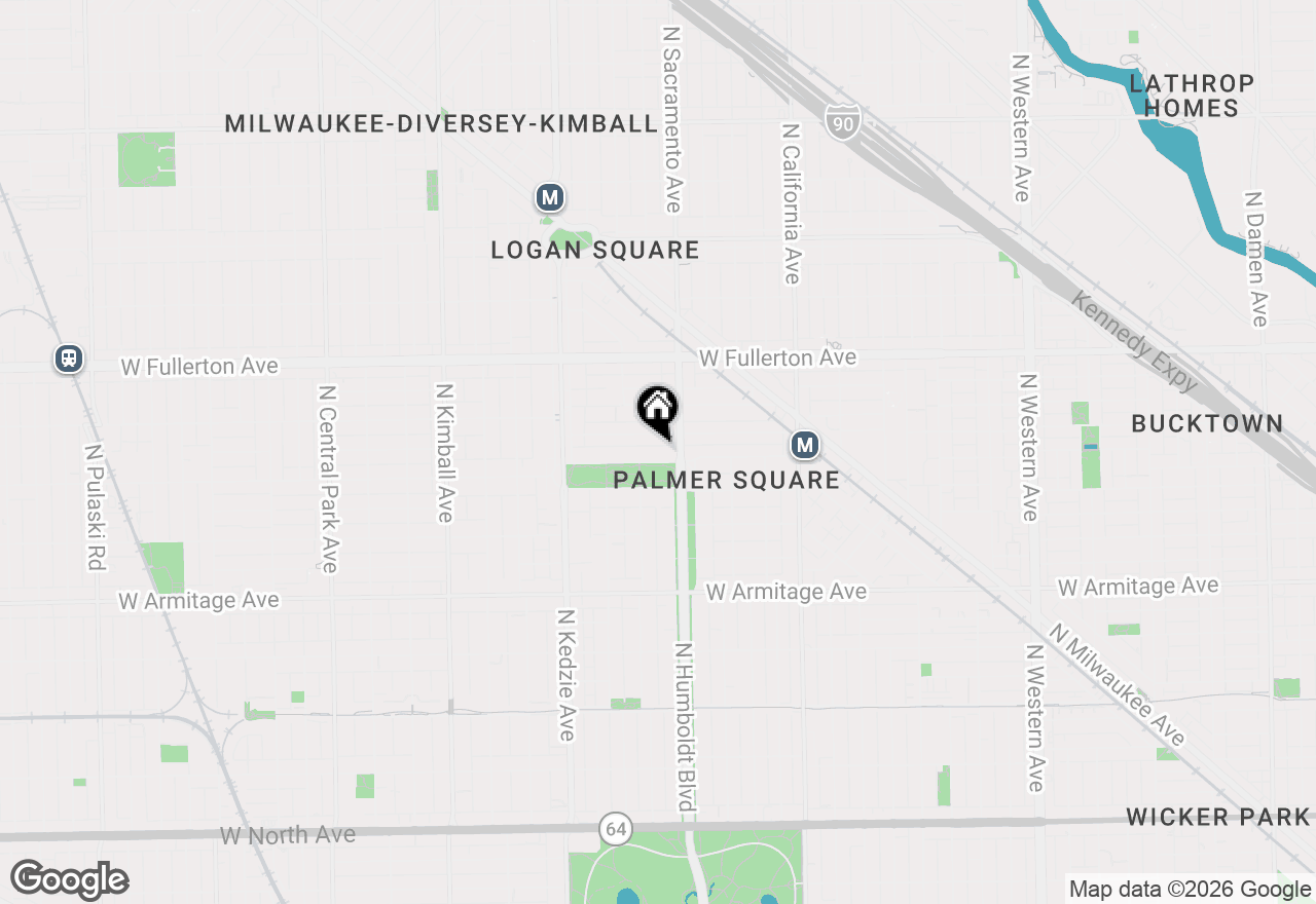 Map of 3024 W Palmer Boulevard #1S, Chicago, IL 60647