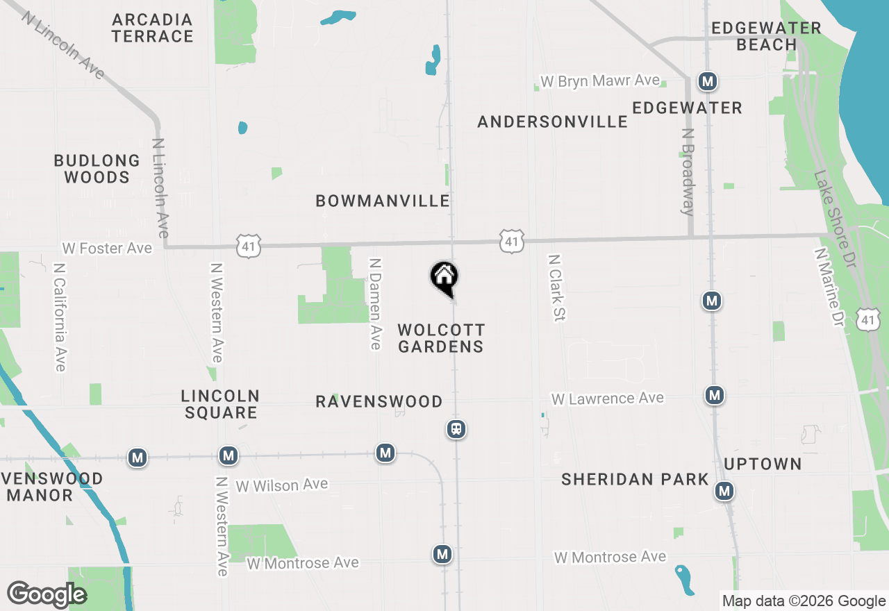Map of 1807 W Winnemac Avenue #G, Chicago, IL 60640