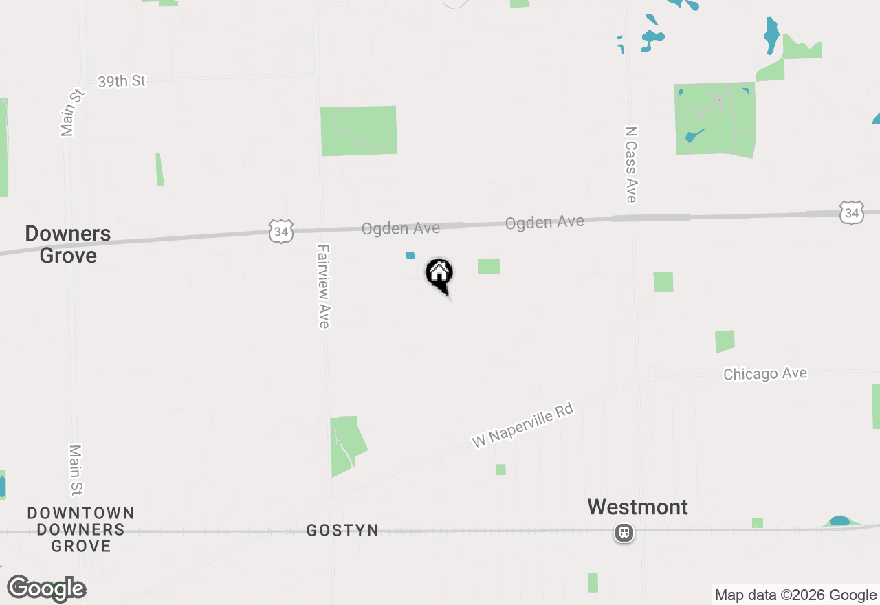 Map of 105 Traube Avenue, Downers Grove, IL 60515