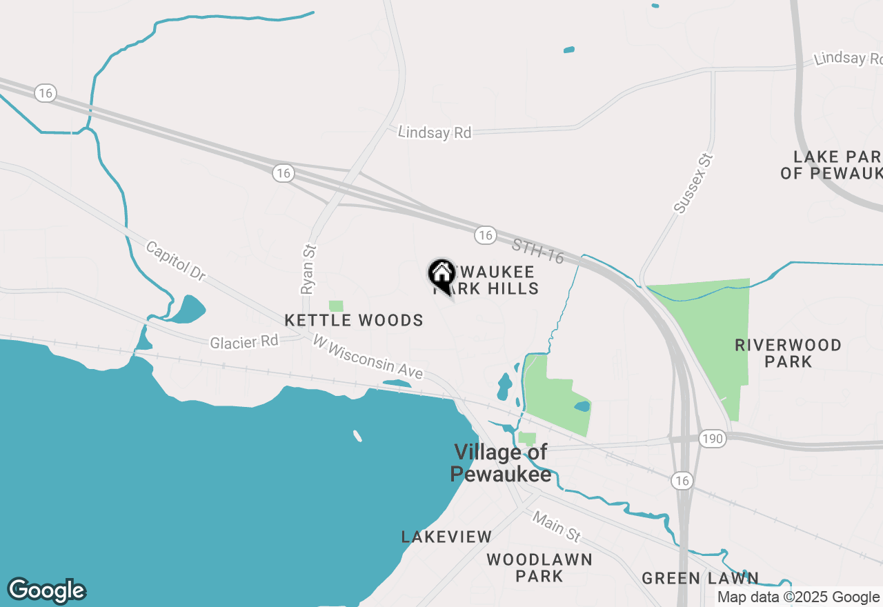 Map of 498 Park Hill Dr, Pewaukee, WI 53072