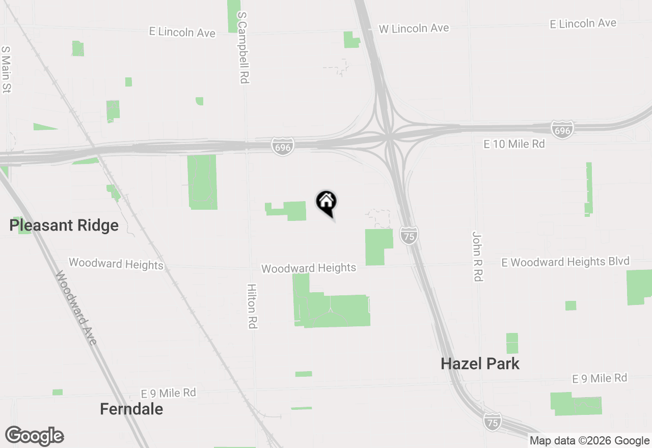 Map of 2140 Garfield Street, Ferndale, MI 48220