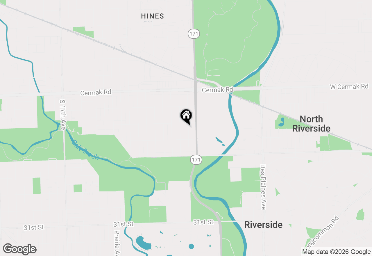 Map of 2416 S 2nd Avenue, North Riverside, IL 60546