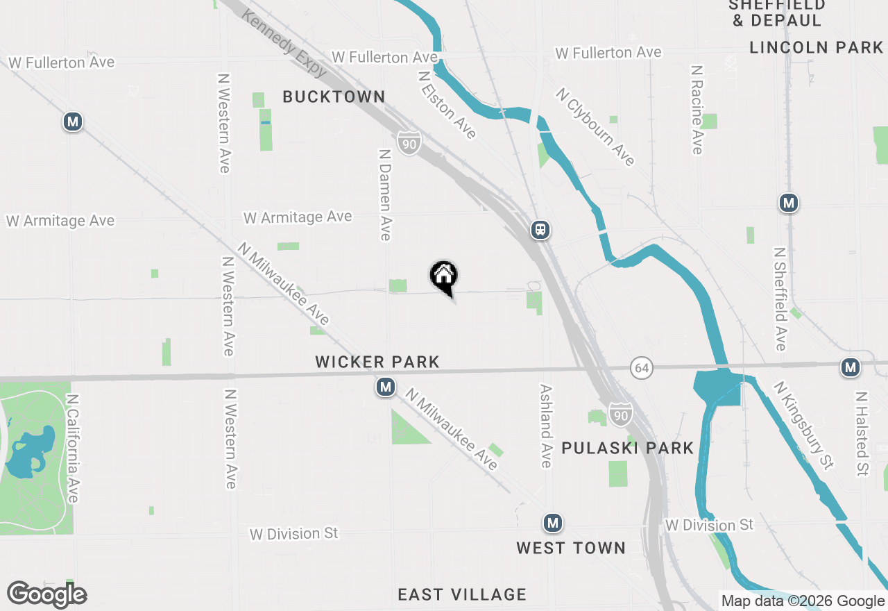 Map of 1742 N Honore Street, Chicago, IL 60622