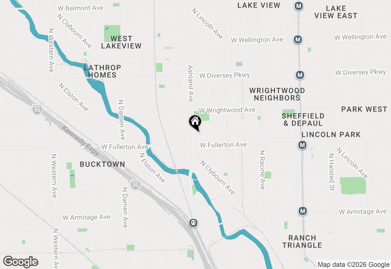 Map of 2437 N Ashland Avenue #1F, Chicago, IL 60614