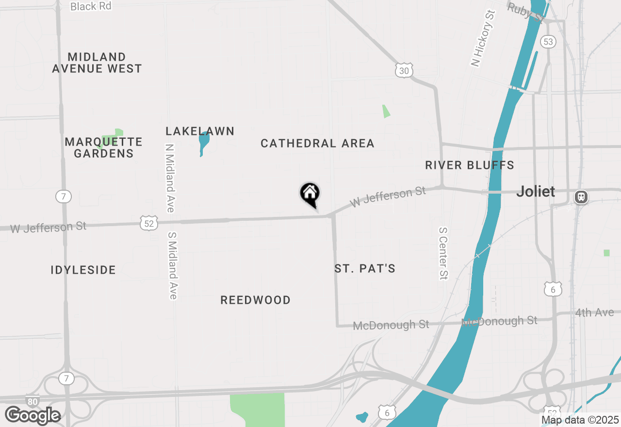 Map of 827 W Jefferson Street #7, Joliet, IL 60435