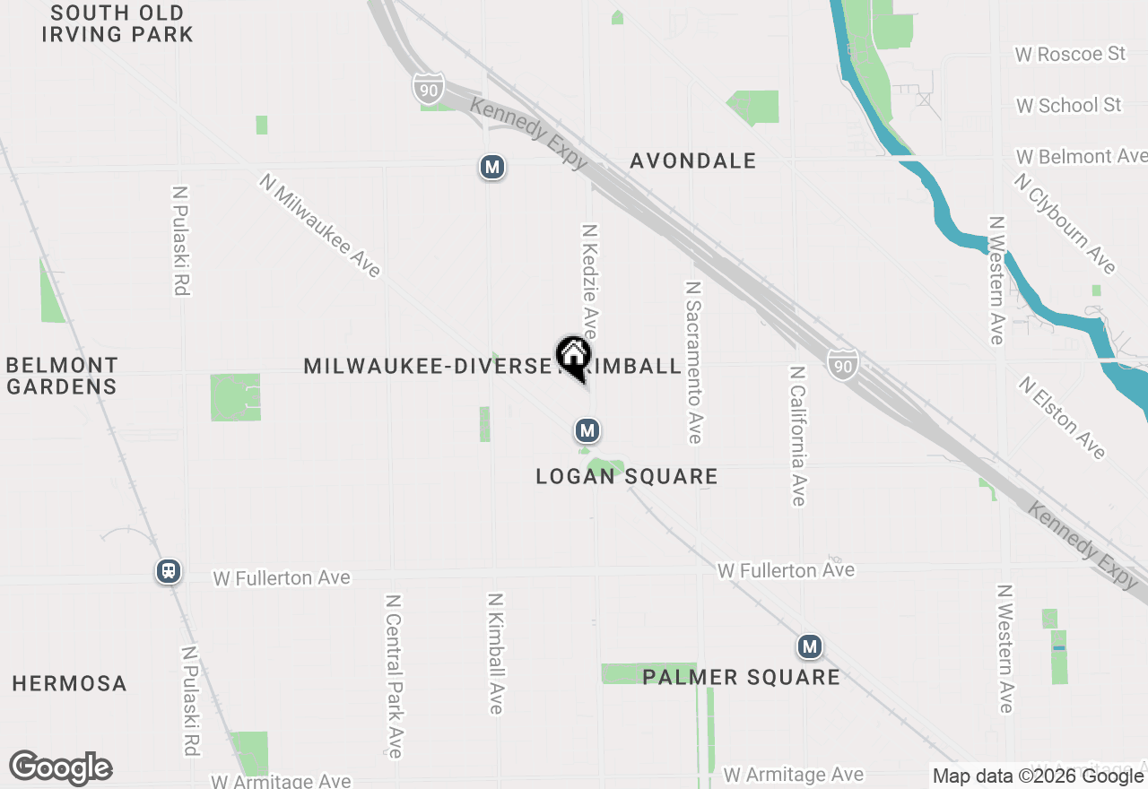 Map of 2637 N Emmett Street #3, Chicago, IL 60647