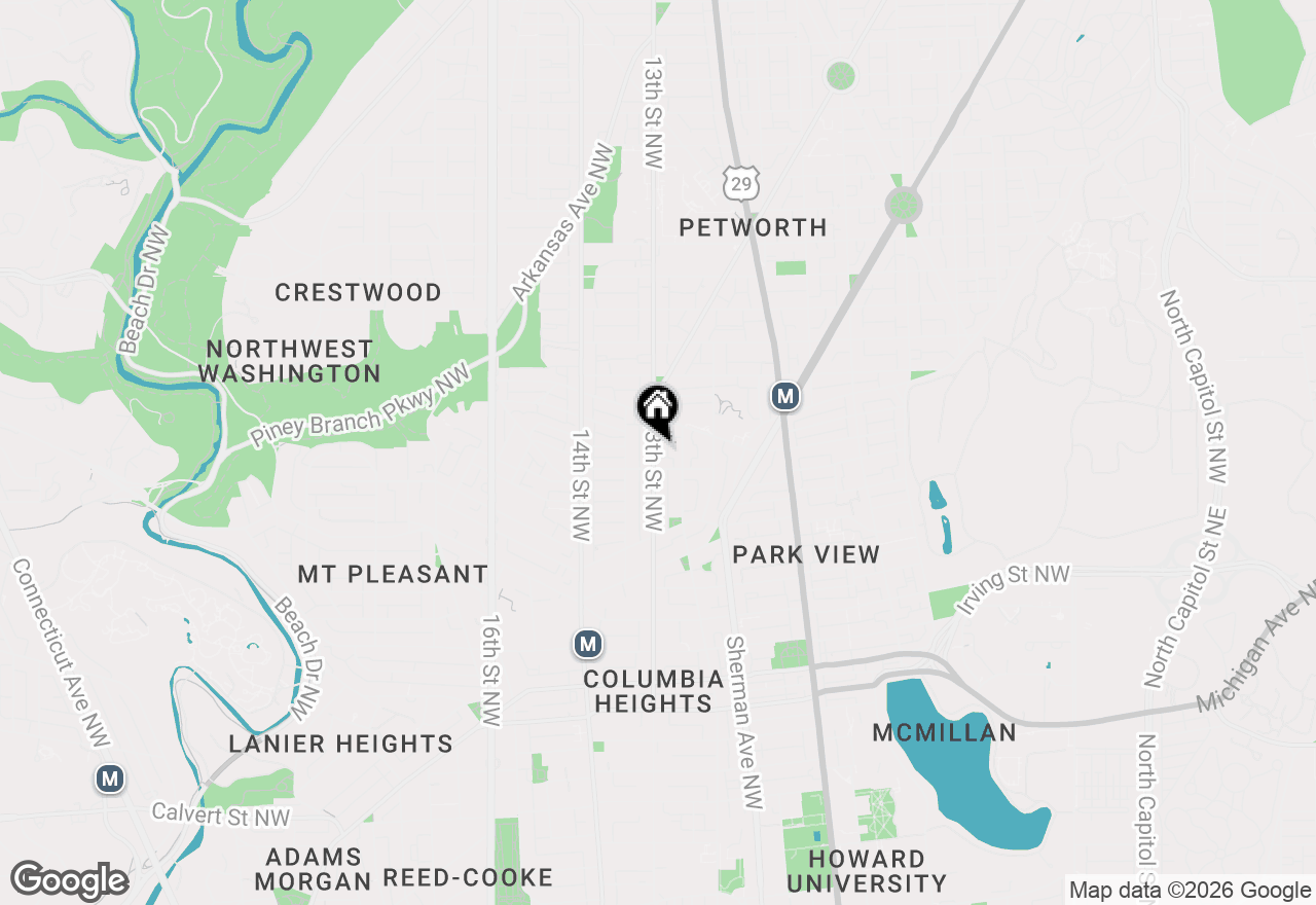 Map of 3617 13th Street Nw, Washington, DC 20010