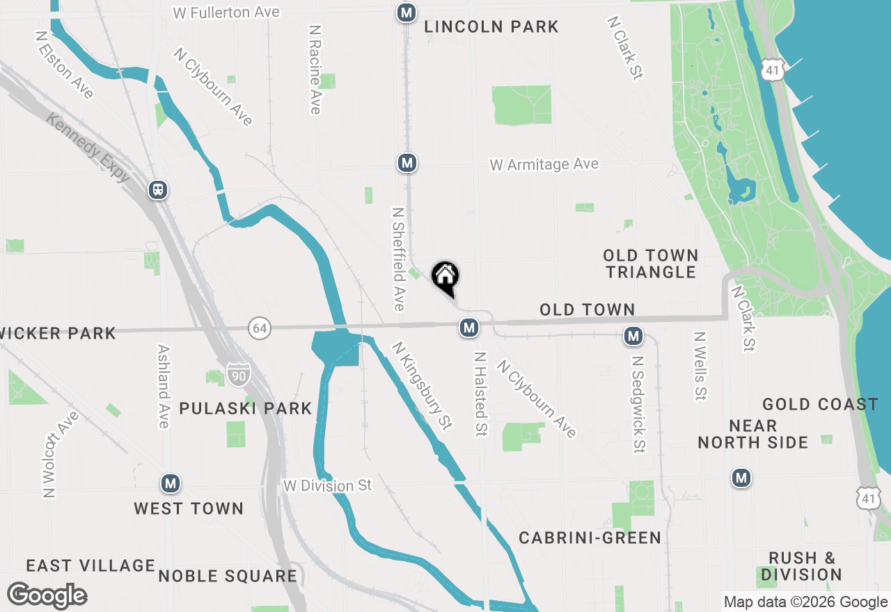 Map of 1629 N Clybourn Avenue #G, Chicago, IL 60614