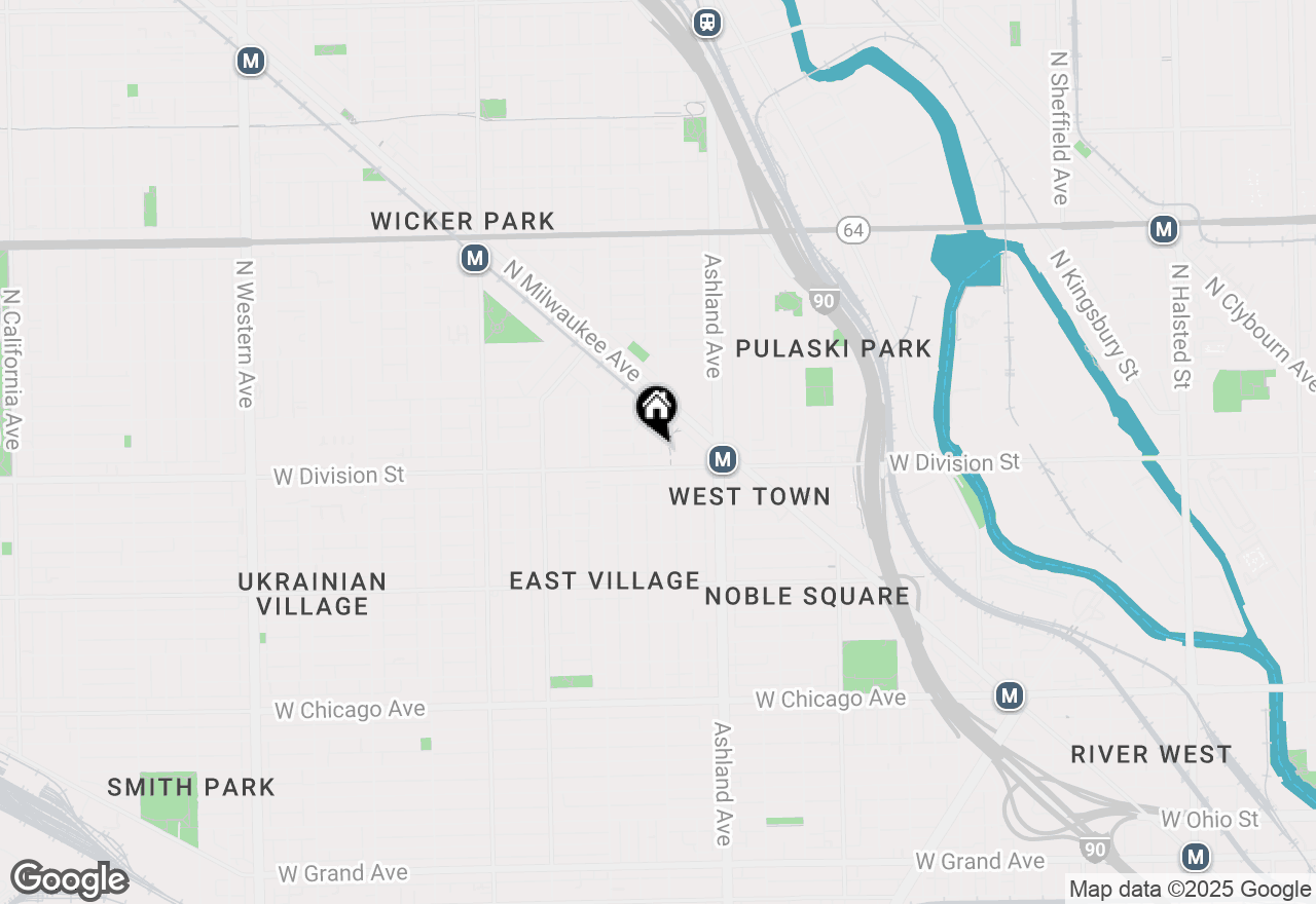 Map of 1213 N Paulina Street, Chicago, IL 60622
