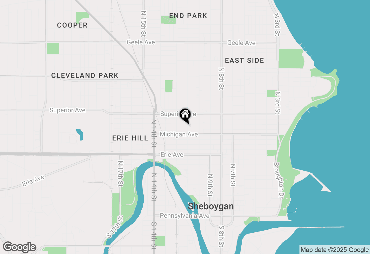 Map of 1326 N 11th St, Sheboygan, WI 53081