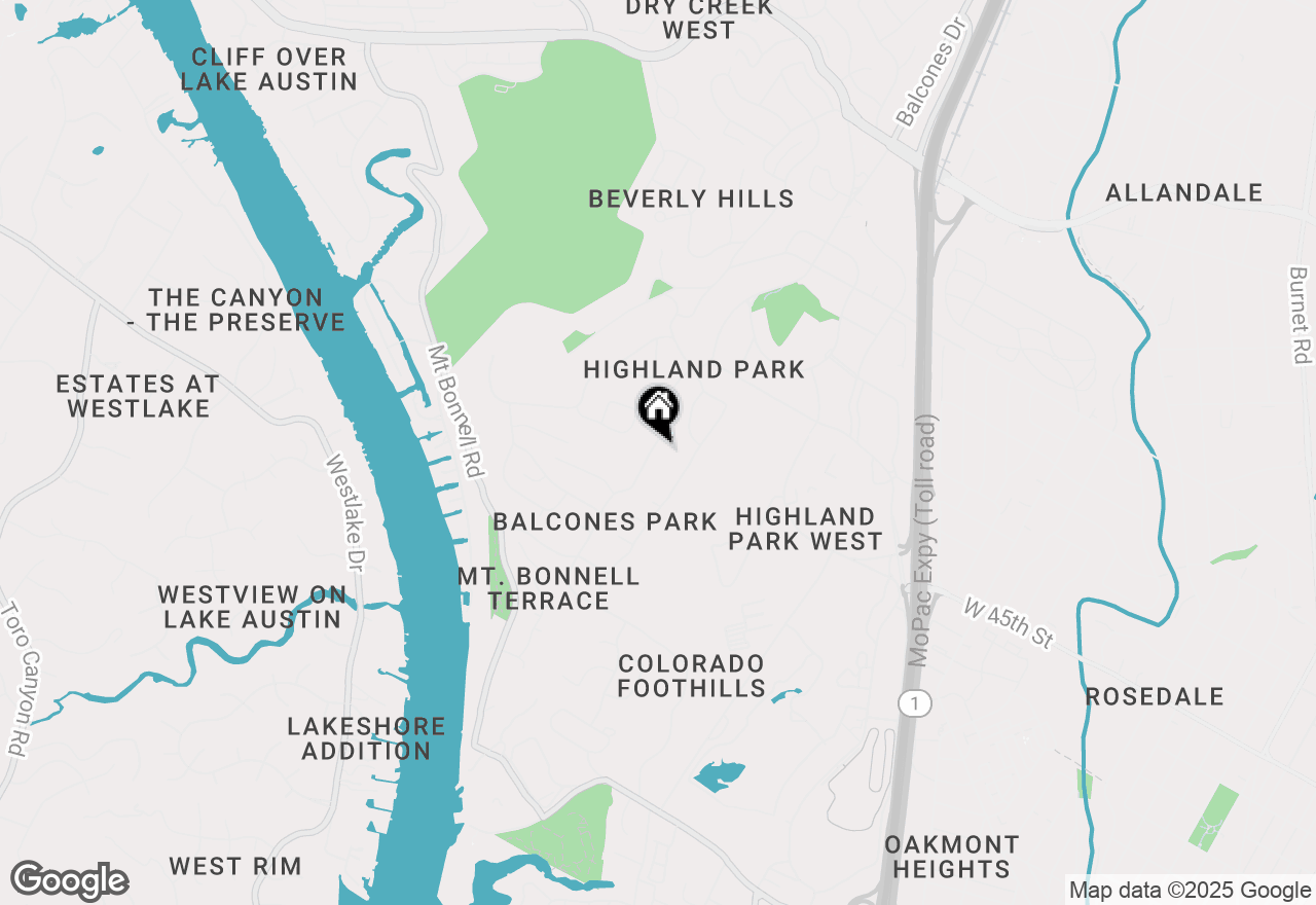 Map of 4505 Balcones Dr, Austin, TX 78731