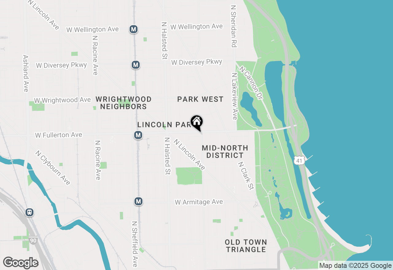 Map of 617 W Fullerton Parkway #1, Chicago, IL 60614