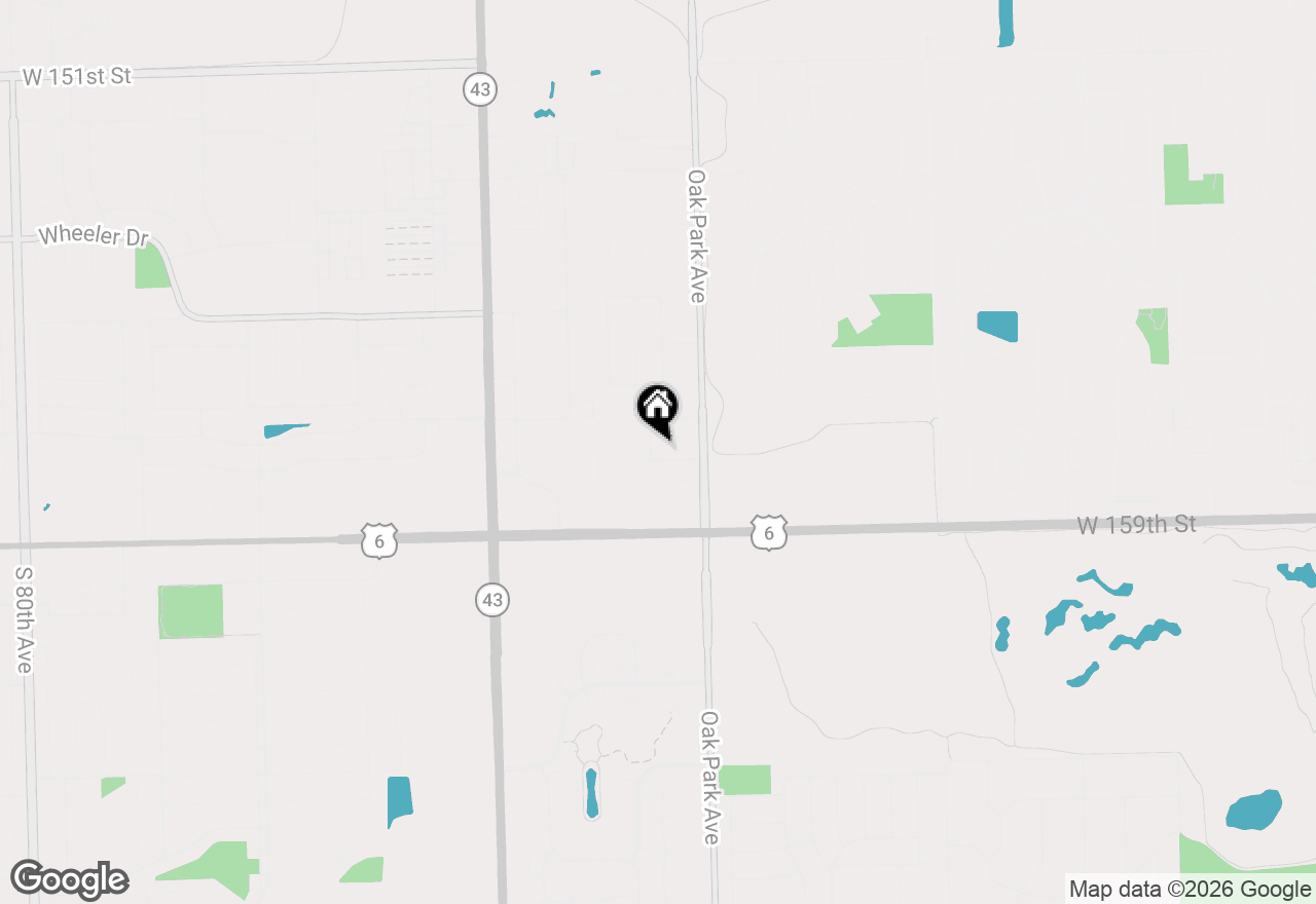 Map of 15725 New England Avenue, Tinley Park, IL 60477