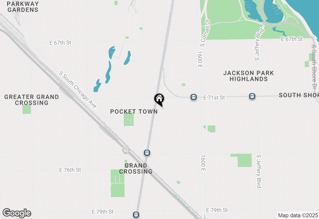 Map of 1300 E 72nd Street #1R, Chicago, IL 60619