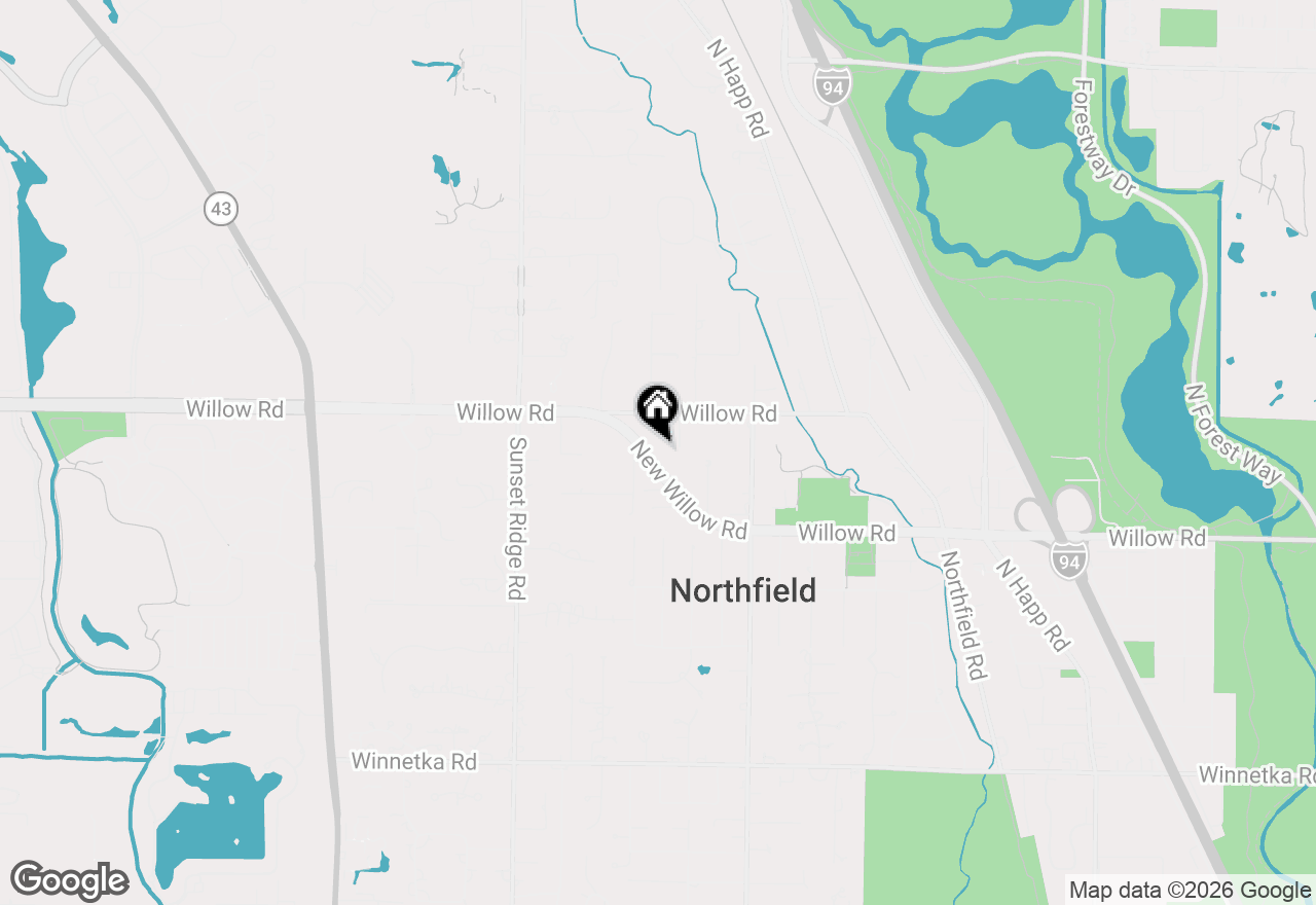 Map of 2185 New Willow Road, Northfield, IL 60093