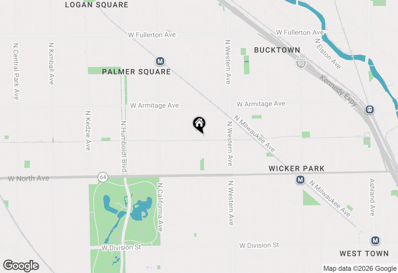 Map of 1811 N Rockwell Street #D, Chicago, IL 60647