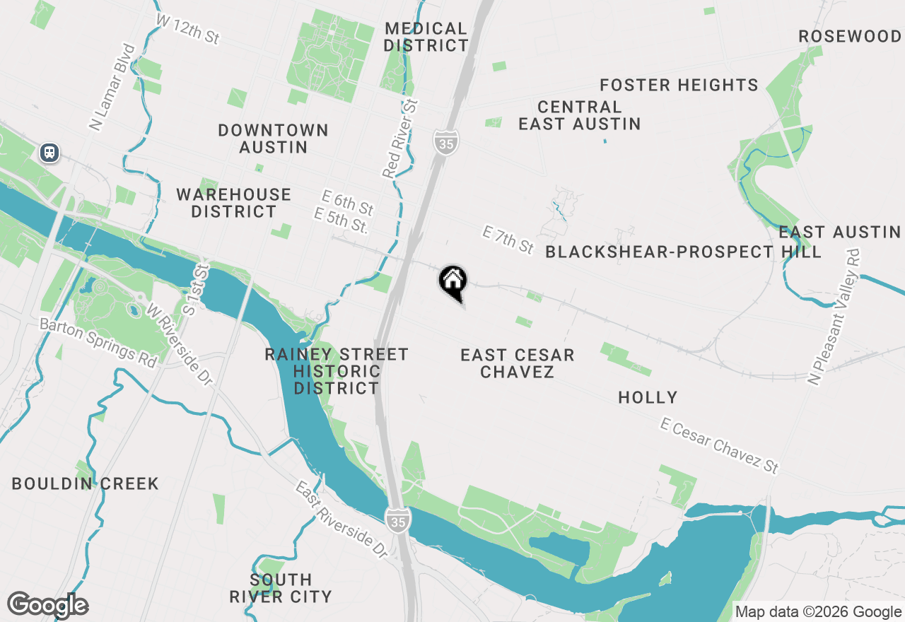 Map of 1104 E 2nd St #2, Austin, TX 78702