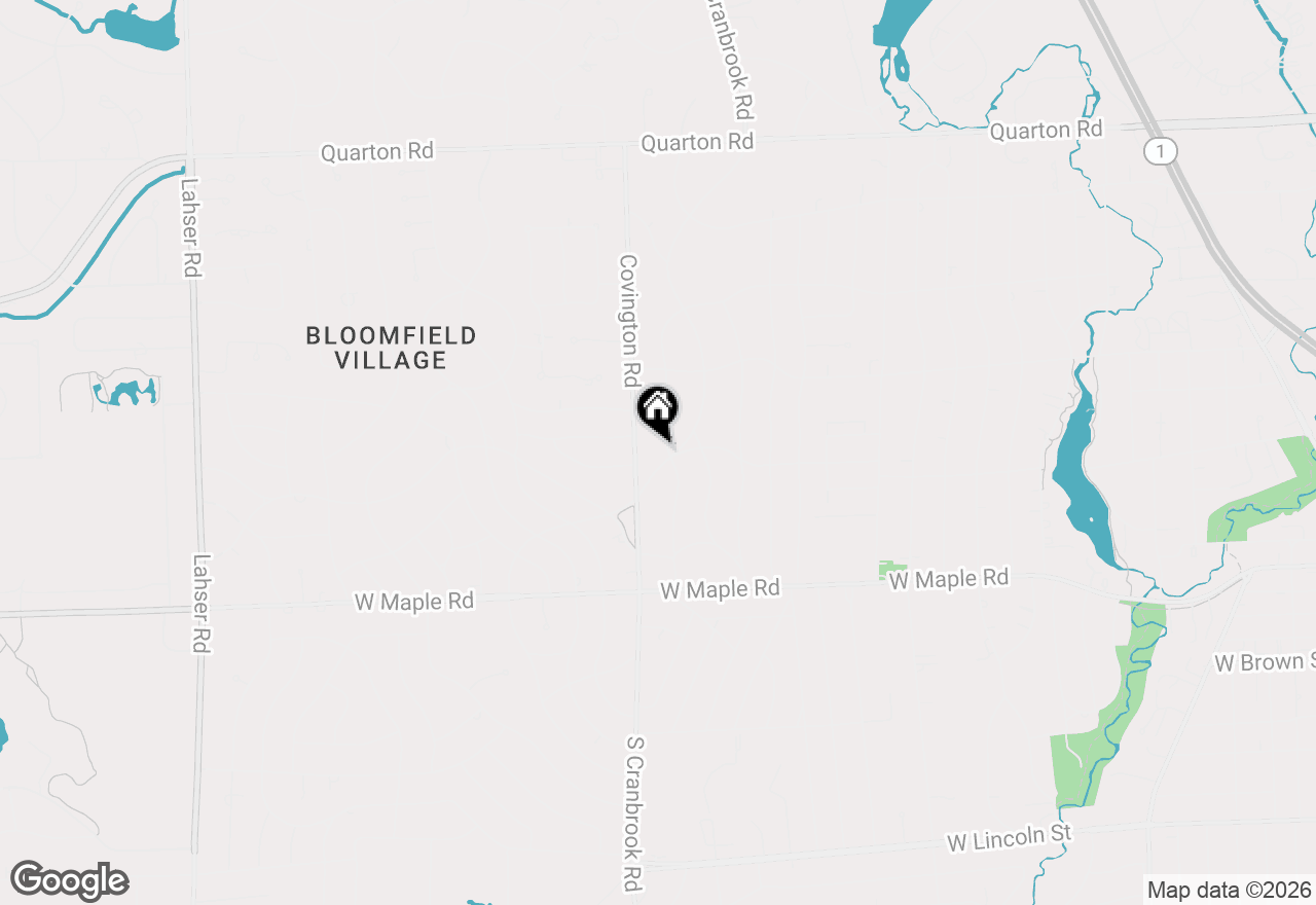 Map of 485 N Cranbrook Road, Bloomfield Hills, MI 48301