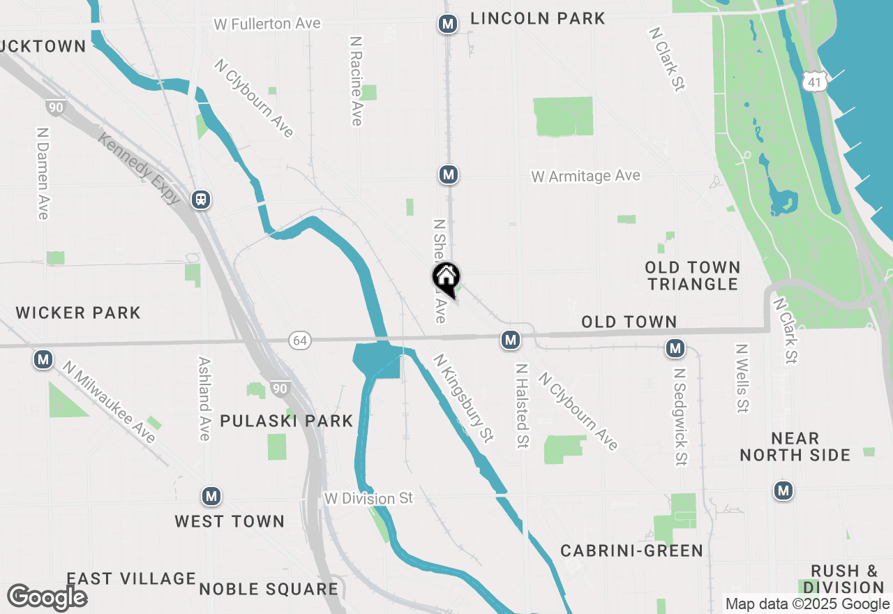 Map of 1713 N Sheffield Avenue #3S, Chicago, IL 60614