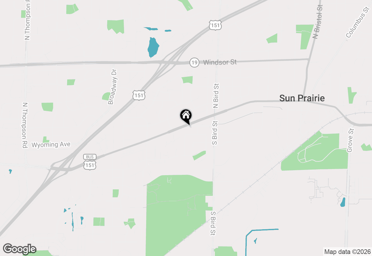 Map of 1101 W Main Street, Sun Prairie, WI 53590