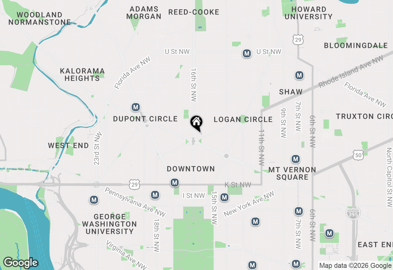 Map of 1 Scott Circle Nw #402, Washington, DC 20036