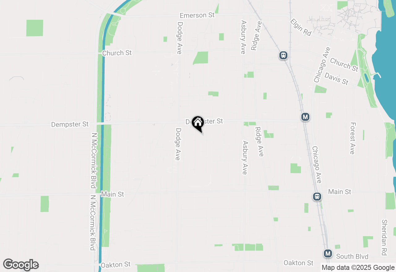 Map of 1206 Dewey Avenue, Evanston, IL 60202