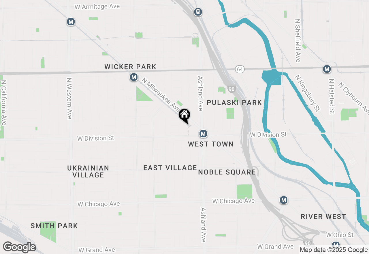 Map of 1233 N Paulina Street, Chicago, IL 60622