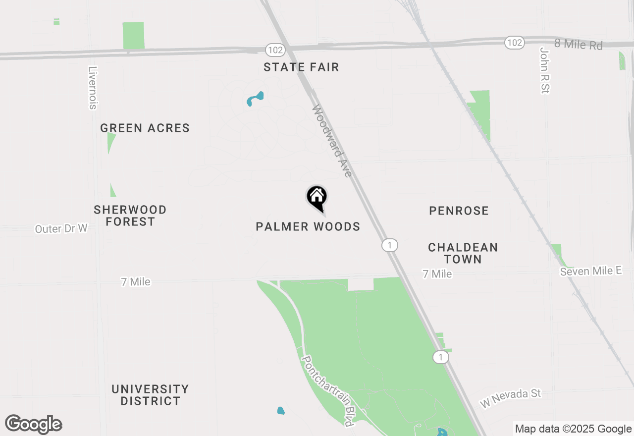 Map of 19455 Cumberland Way, Detroit, MI 48203