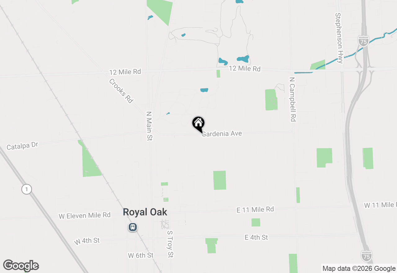 Map of 614 Gardenia Avenue, Royal Oak, MI 48067