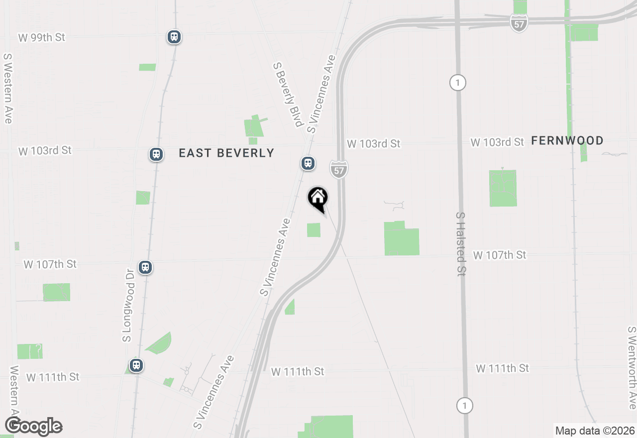 Map of 1300 W 105th Place, Chicago, IL 60643