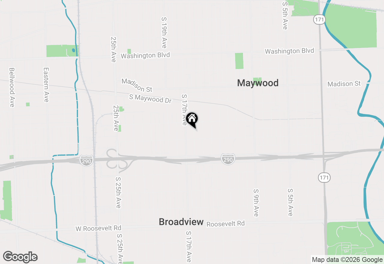 Map of 1416 S 16th Avenue, Maywood, IL 60153