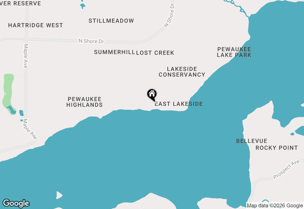 Map of N30W28853 W Lakeside Dr, Pewaukee, WI 53072