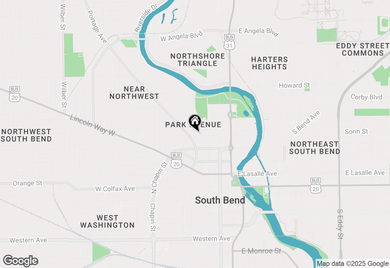 Map of 601 Park Avenue, South Bend, IN 46616