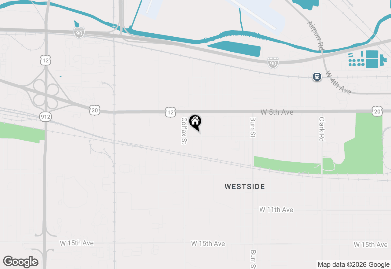 Map of 629 Hamlin Street, Gary, IN 46406