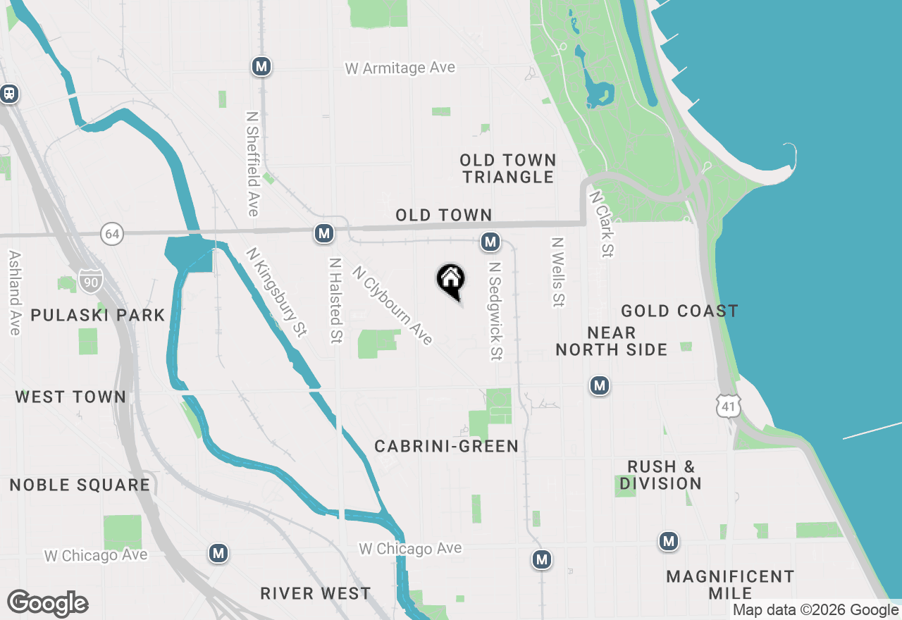 Map of 1356 N Cleveland Avenue #2, Chicago, IL 60610