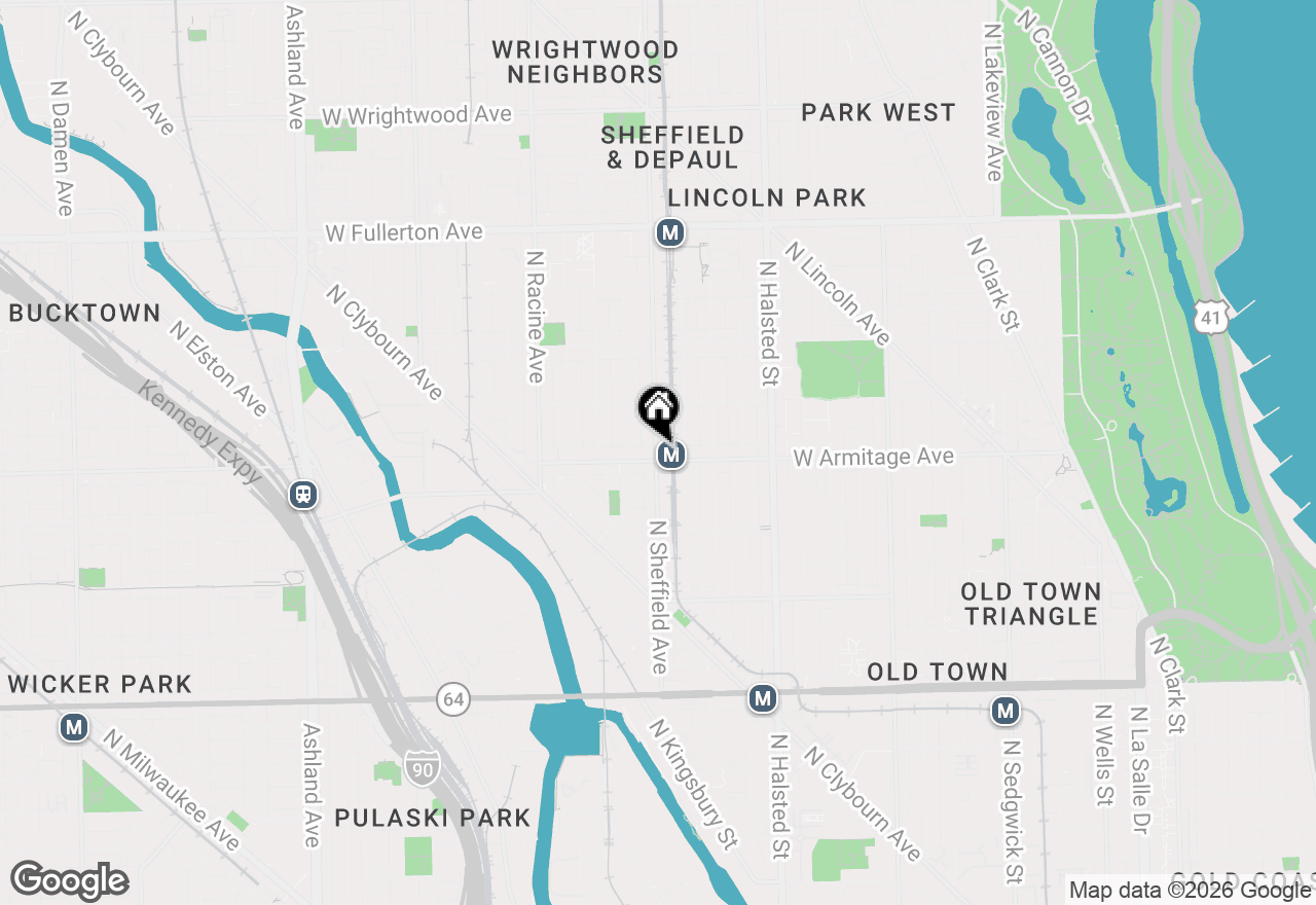Map of 958 W Armitage Avenue, Chicago, IL 60614