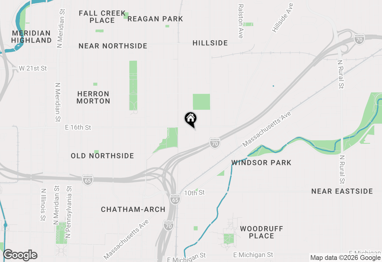 Map of 1547 Yandes Street, Indianapolis, IN 46202