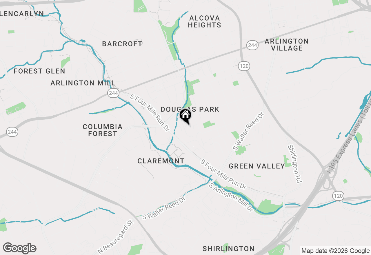 Map of 1633 S Taylor Street, Arlington, VA 22204