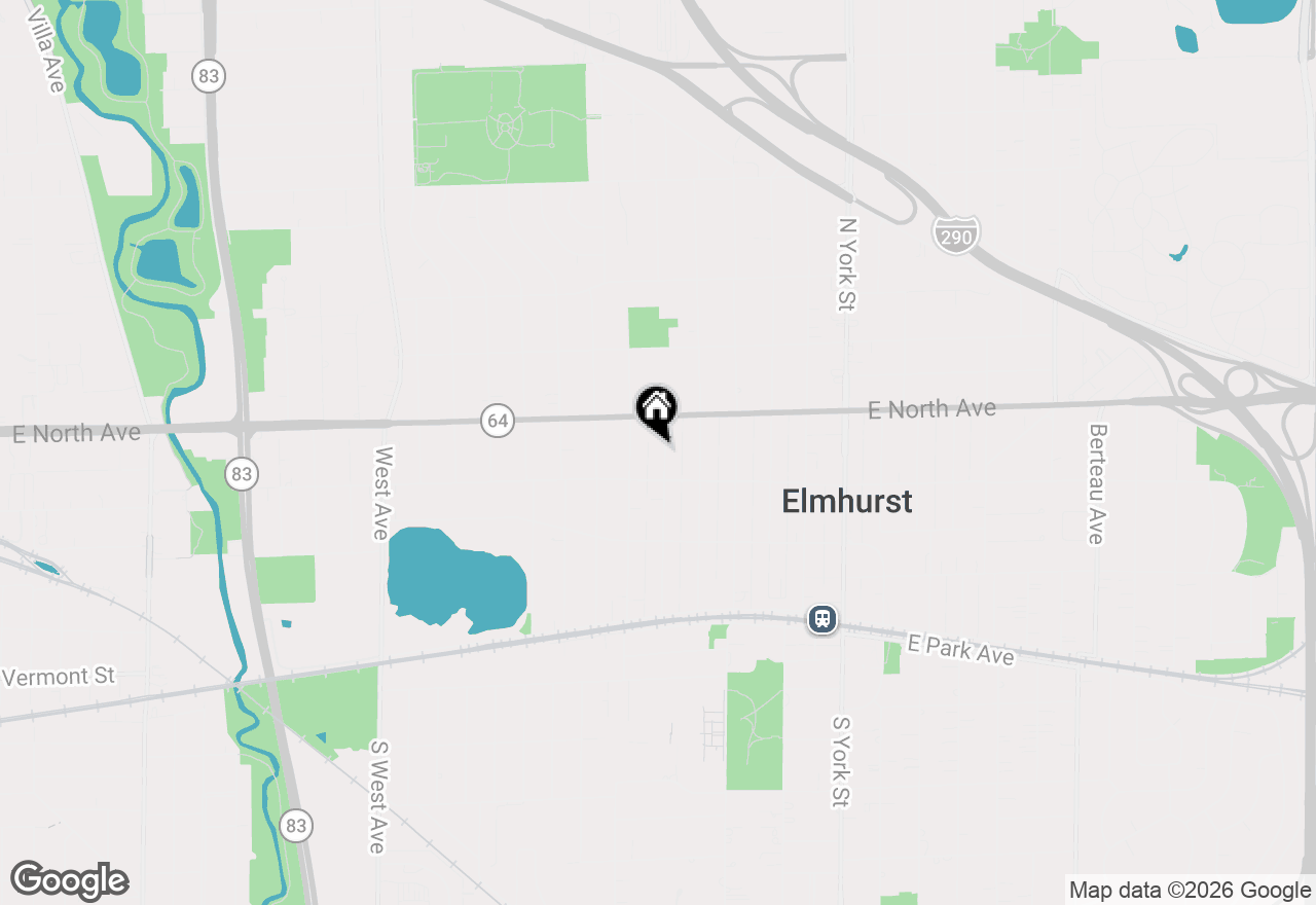 Map of 244 N Evergreen Avenue, Elmhurst, IL 60126