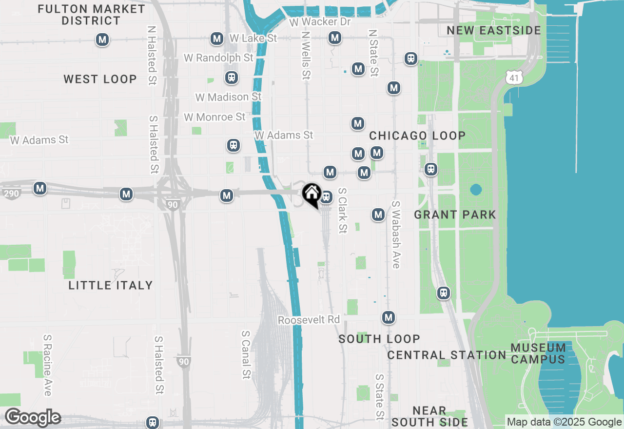Map of 611 S Wells Street #1902, Chicago, IL 60607