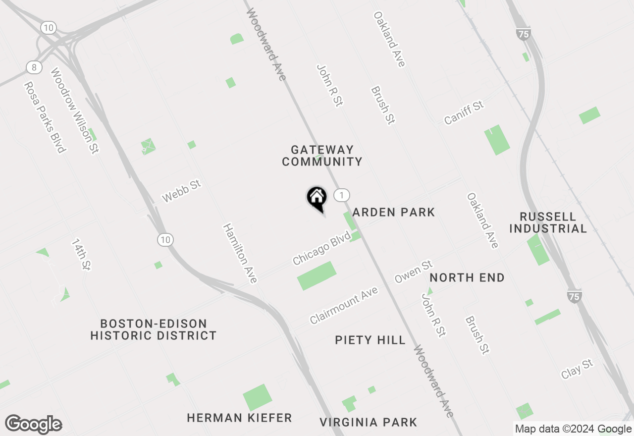 Map of 150 W Boston Boulevard, Detroit, MI 48202