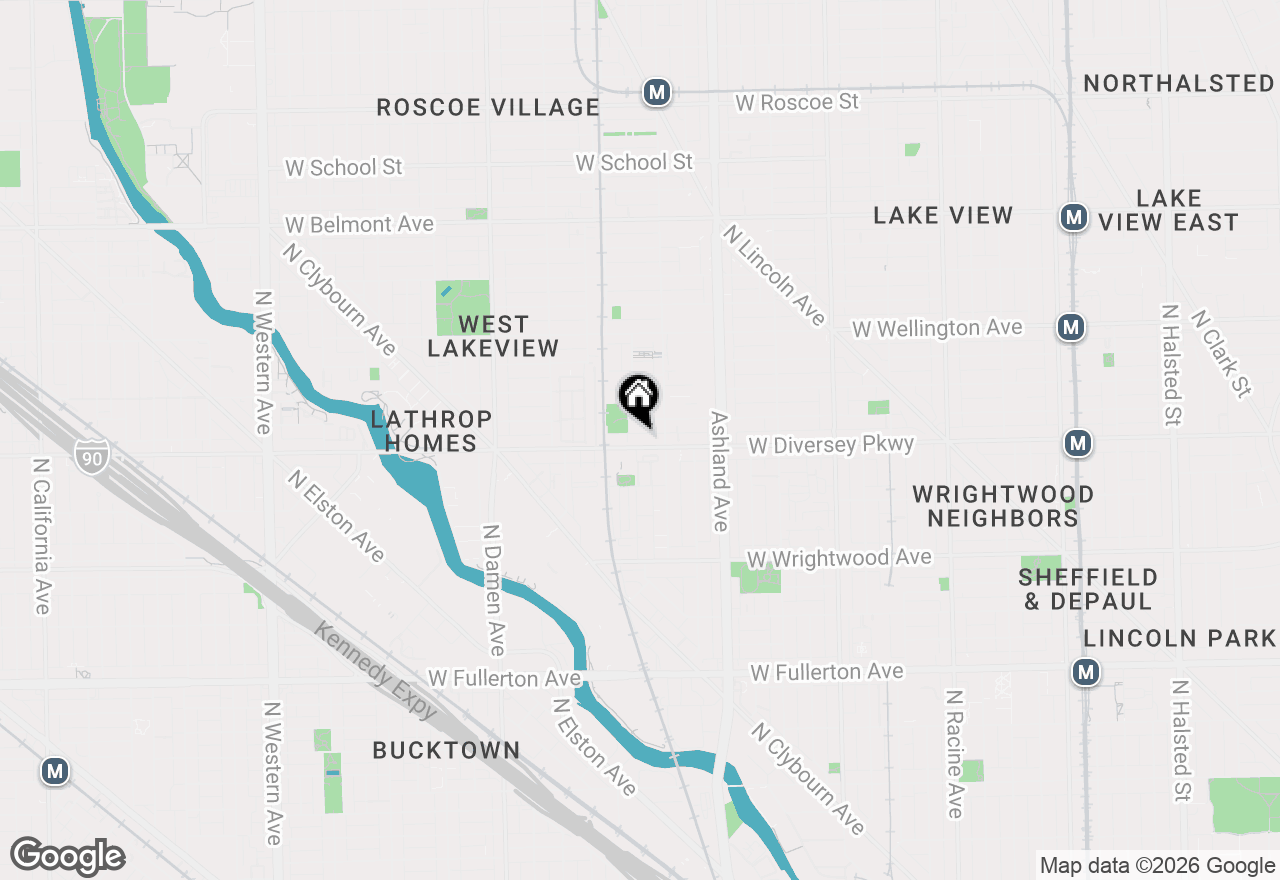 Map of 1726 W Diversey Parkway #2E, Chicago, IL 60614
